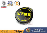 Black Acrylic Dealer Hold'Em Poker Table Game Double Sided Engraved Positioning Card