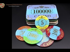 Chip di mazza UV di cristallo dell'acrilico della Tabella del baccarat del casinò 45mm 34g