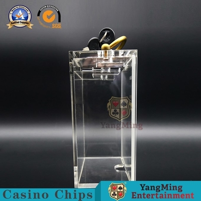 Transparent Acrylic 8 Pairs Poker Discard Holder With Locks And Card Boxes