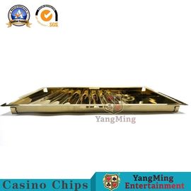 Light Weight 7 Rows Metal Lock Casino Chip Box Titanium Yellow Bright