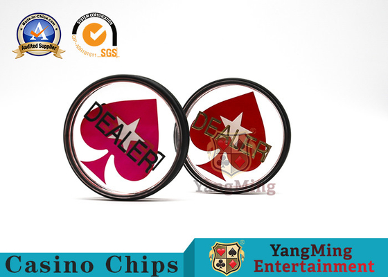 comprare Pennarelli intagliati su entrambi i lati Fondo acrilico trasparente Pulsante personalizzato Texas Hold'Em Poker Dealer fabbricazione online
