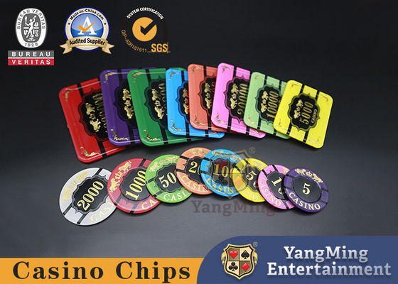 comprare mazza su ordinazione Chip Set Casino Table Baccarat Dragon Tiger Acrylic Crystal Gold Plated di 40mm fabbricazione online
