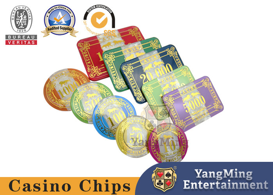 comprare Il tavolo verde acrilico del baccarat dell'insieme di Shell Pattern Texas Poker Chip di tre strati ha personalizzato 760 fabbricazione online
