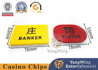 Baccarat Poker Gambling Table Marker Red And Yellow Acrylic Player And Banker Betting