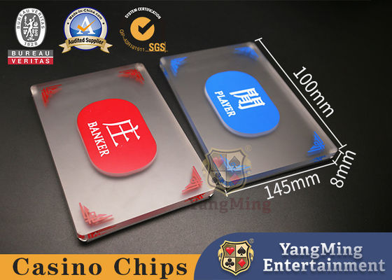 comprare Tabella di scommessa in ozio glassata acrilico del casinò della mazza del baccarat della carta della proprietà terriera rossa e blu fabbricazione online