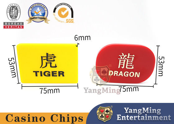 comprare carta scolpita acrilica di Dragon Tiger Poker Table Game Positioning dell'ABS di 6mm Dragon Tiger Marker fabbricazione online