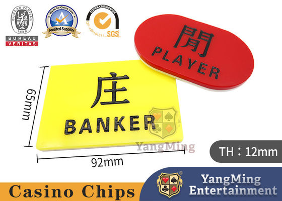 comprare indicatore rosso e giallo cinese della carta della mazza del baccarat di 12mm ed inglese scolpito acrilico della Tabella della mazza fabbricazione online