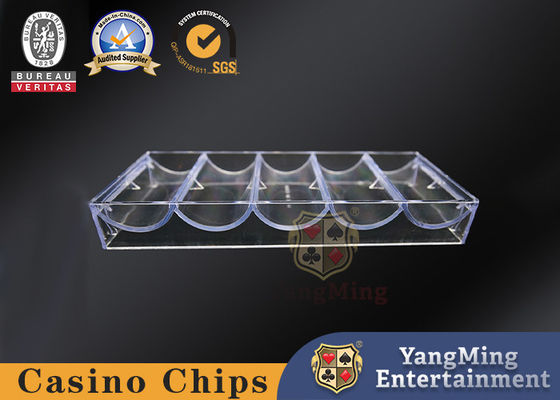 comprare Casella di chip del casinò completamente trasparente Baccarat Texas Tabletop con custodia di chip di copertura fabbricazione online