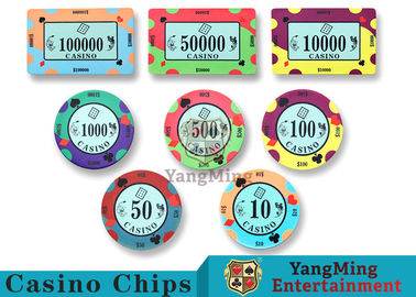 comprare 40 / il casinò ceramico Chips Bright Colors With Custom del diametro di 43mm ha stampato la progettazione fabbricazione online