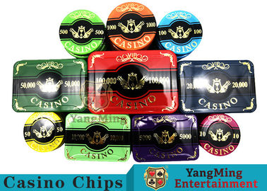comprare Il baccarat Chip Set High Temperature Gold acrilico ha placcato il chip del gioco della Tabella del poker fabbricazione online