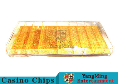 comprare Porker di lusso mescolantesi Chip Games di Chip Tray Yellow Color For Gambling del casinò dell'oro fabbricazione online