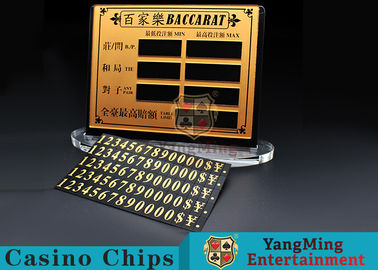 comprare Segno materiale di rame puro di Bet Card Casino Table Limit di spettacolo della Tabella della mazza del baccarat con attaccare del magnete fabbricazione online