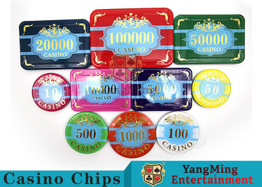 comprare Chipset acrilico su ordinazione della mazza del casinò, nuova mazza di stile messa con i chip numerati fabbricazione online