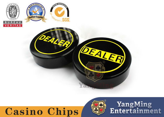 comprare Black Acrylic dealer Texas Poker Table Game Cartolina di posizionamento incisa a doppio lato fabbricazione online
