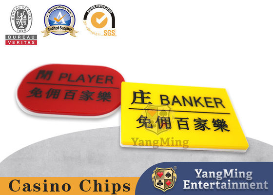 comprare Nuovo Baccarat Casinò Poker Rosso Giallo Carta di Scommessa Acrilico Giocatore E Banker Design fabbricazione online
