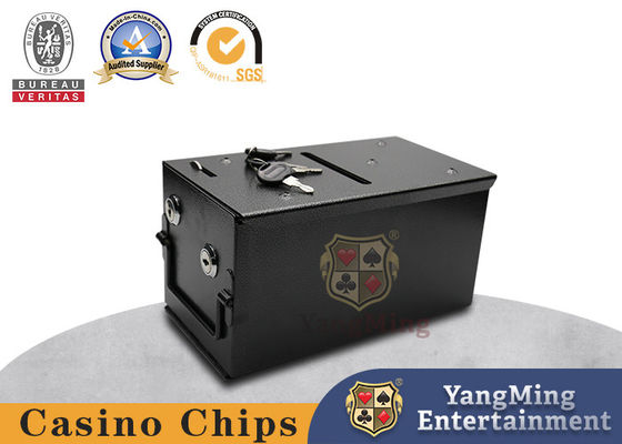 comprare Scatola chiudibile a chiave dei contanti del casinò materiale metallico del ferro con due serrature per la punta e Chip Storage fabbricazione online