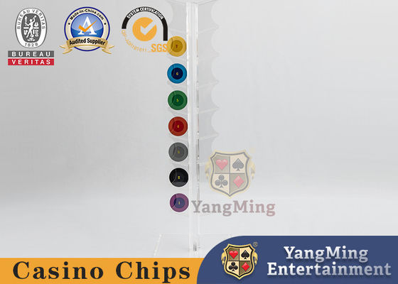 comprare Macao Casino Verticale 16 chip holder Disegno acrilico trasparente 40mm Chips di poker rotonde fabbricazione online