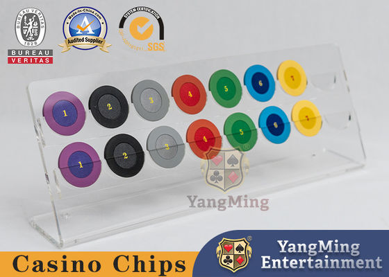comprare Casinò Transparent Chip Rack 16 Round Texas Hold'Em Chips Monete Acrilico Display Rack fabbricazione online