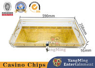 Fully Transparent Acrylic 8-Compartment Lockable Chip Box Poker Table Handle Chip Tray