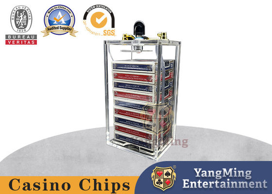 comprare Nuova casella di consegna di carte da poker in acrilico con serratura dedicata alla casella di consegna di carte fabbricazione online