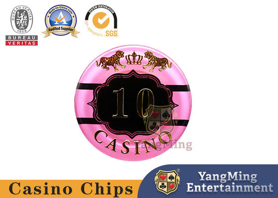 comprare Casinò Baccarat Dragon Tiger Acrilico Cristallo Oro Placcato Gioco di Poker Cippe Monete fabbricazione online