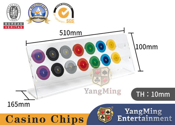 comprare Tavolo da poker alla roulette, tavolino, portachips, supporto per la visualizzazione dei chip da poker in acrilico trasparente da 40 mm fabbricazione online
