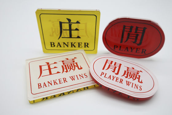 comprare Tavola di scommesse acrilica di cristallo Baccarat Casinò Gioco da tavolo Giallo rosso Giallo giocatore banchiere fabbricazione online