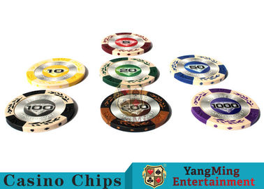 comprare spessore su ordinazione dell'autoadesivo 3.4mm di 14g Clay Poker Chips With Mette fabbricazione online