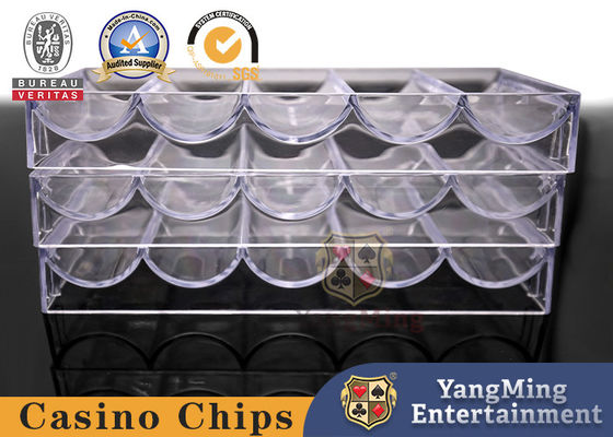 comprare Mazza di plastica acrilica Chip Box With 100 pezzi di 40mm Chip Coin Texas Table Accessories fabbricazione online