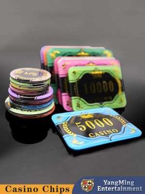 comprare Texas Baccarat Table Casino Poker Chips Acrylic Gold Stamping Customized fabbricazione online