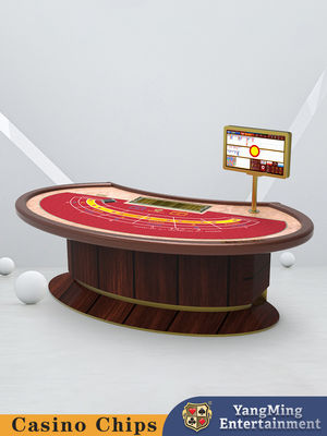 comprare Disegno personalizzato Treadle Casino Poker Table Treadle ovale Lucky Six Baccarat Poker Table fabbricazione online