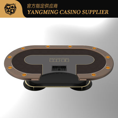 comprare Tavolo da poker a treadle di metallo nero ovale Texas Casino Poker Tavoli da gioco fabbricazione online