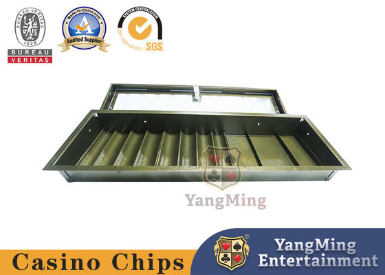 comprare Premium Bright Silver 8 file di argilla ceramica rotonda Confezione di fiches da poker vassoio Fichi da casinò porta singolo strato fabbricazione online