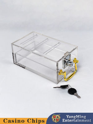 comprare Casella di taglio acrilica 8 mazzi con serratura Casinò Baccarat Casual Game Cutting Box fabbricazione online