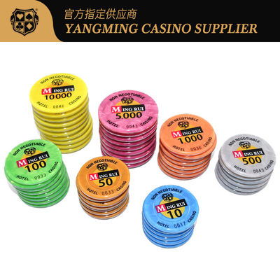comprare Adesivo ABS cristallino trasparente Casinò Acrilico Rotondo e Ottale RFID Poker Chip Casinò UV Chips Set Targa con codice di sicurezza fabbricazione online