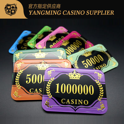 comprare Nuovo Custom Acrilico Alto-trasparente Bronzante Chips Poker Ignifuga UV Marchio di Sicurezza Codice Casinò Chips personalizzati fabbricazione online