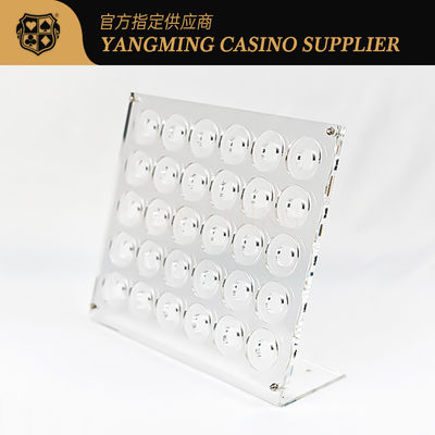 comprare Rack di visualizzazione di chip per casinò in acrilico chiaro di alta qualità fabbricazione online
