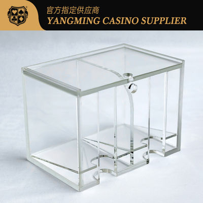 comprare Baccarat 8 coppie scartato scatola di carte acrilica trasparente due griglia scatola di carte da gioco fabbricazione online
