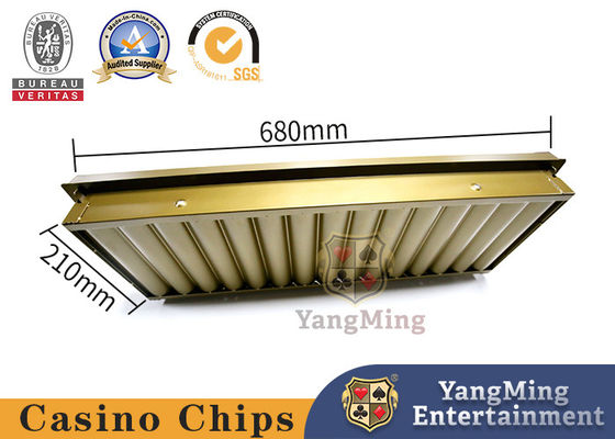 comprare Giro di nylon Chips Set Float di colore dell'oro di 15 file del metallo della Tabella gialla di Chips Carrier Double Layer Gambling fabbricazione online