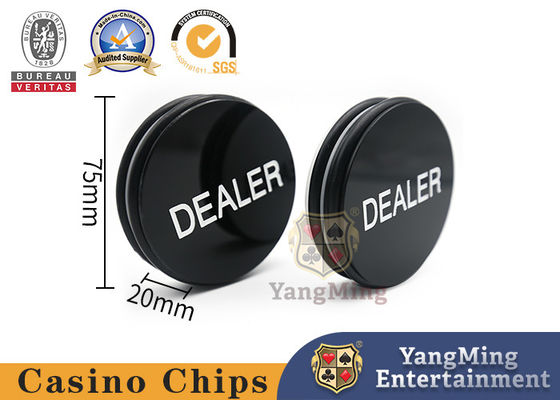 comprare Texas Deluxe Jumbo nero cristallo nero e bianco con incisione Concessionario di pulsanti Concessionario di tavoli da poker fabbricazione online
