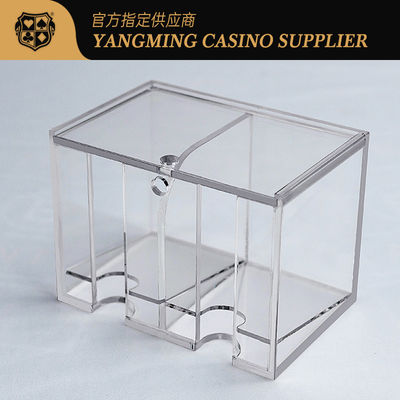 comprare High Quality Acrylic Clear 8 Deck Discard Holder Baccarat Casino Poker Game Table Waste Card Holder fabbricazione online