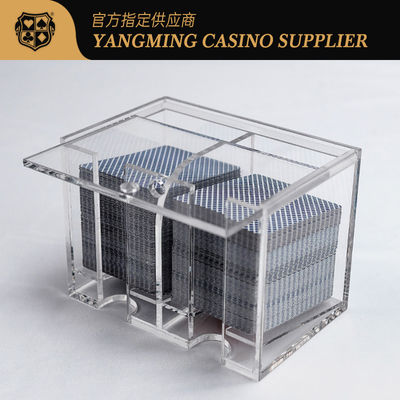 comprare 8 Deck Casino Grade Acrylic Clear Scrap Card Case Holder Club Poker Game Tabletop Discard Holder fabbricazione online