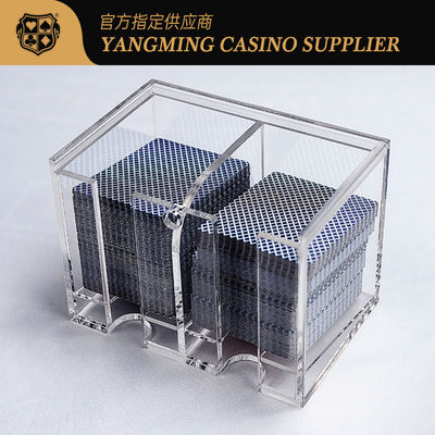 comprare Best Quality Cheap Acrylic 2 Compartment 8 Deck Discard Box Bacardi Discard Holder Casino Poker Discard Holder fabbricazione online