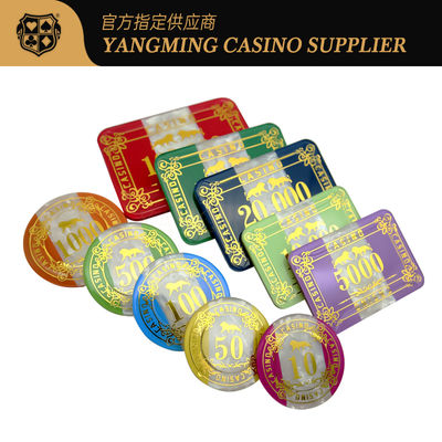 comprare 760 pezzi di chip acrilici set di plastica cristallina poker baccarat chip monete fabbricazione online