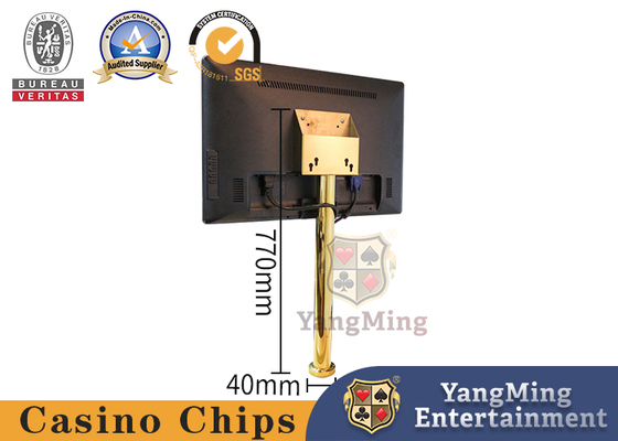 comprare Nuova versione di lusso personalizzata del produttore di Titanio Display giallo Stand Entertainment System HD LCD Display Poker Table Support Stand Holder fabbricazione online