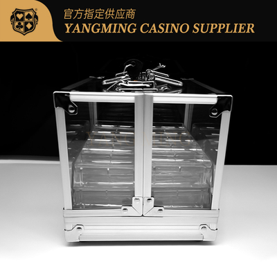 comprare Custodia professionale per fiches da poker in acrilico - Set portafiches da casinò da 600 pezzi con 6 vassoi fabbricazione online