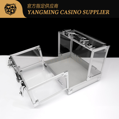 comprare Cassa da poker acrilica da casinò professionale - contiene 600 fiches con 6 vassoi di stoccaggio fabbricazione online