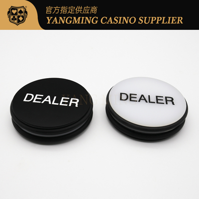 comprare Texas Hold loro posizionamento rotondo d'incisione su due lati bianco e nero del pezzo di Chips Poker Table Size Pressing della carta del commerciante fabbricazione online