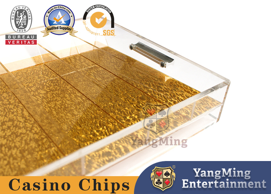 comprare Scanalatura acrilica Alto-trasparente di alta qualità importata Chip Case di griglia di Chip Tray Poker Table Game Tabletop 9 del cavo dell'oro fabbricazione online