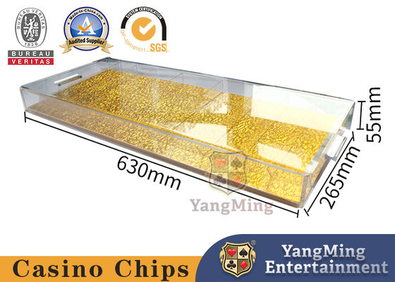 comprare Fondo portatile Chip Holder di plastica acrilico del cavo dell'oro di Chip Tray Dragon Tiger Baccarat Table Translucent del casinò fabbricazione online